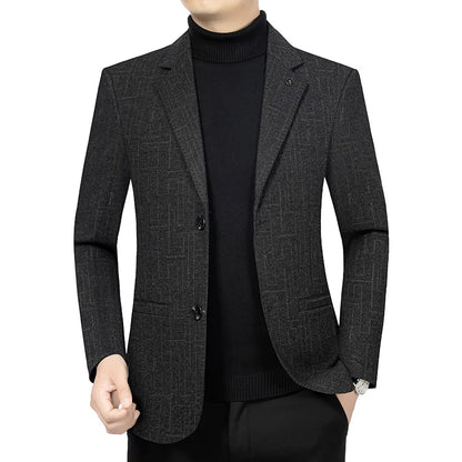 2026 Spring/Summer New Collection of High-end Business Casual Men's Suit for Middle-aged Men Dad's Wear Unwashed Single Jacket