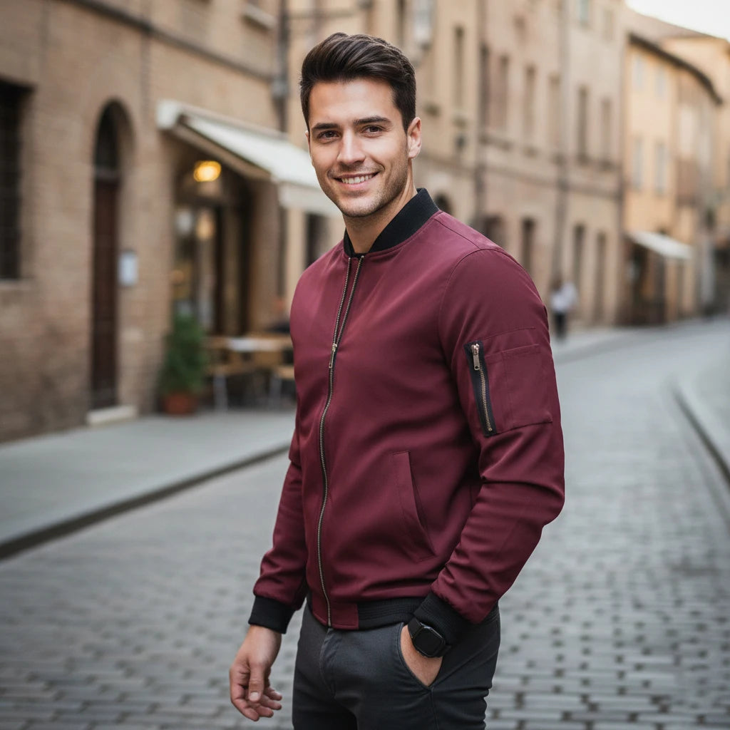 Lightweight Men's Baseball Jacket Spring Thin Bomber Collar Vintage Streetwear Male Coats Casual Summer European Size Retro 2026