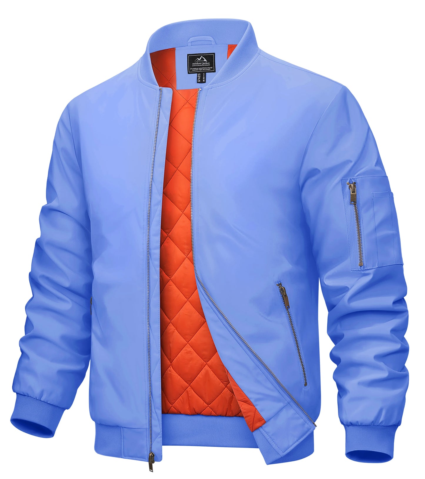 MAGCOMSEN Men's Aviator Jackets Thick Warm Orange Lining Bomber Jackets Fall Winter Casual Windproof Coats