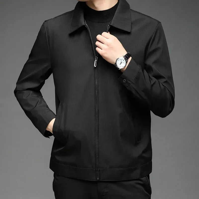 Stand Collar fashion Jacket Coats Men High Quality Fashion Business Spring Autumn Simple Solid Jackets Cloting Casual Jacket