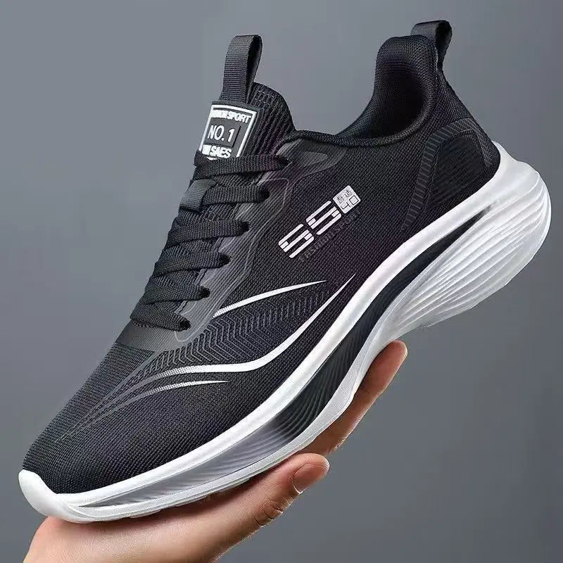 Lätta herrsneakers i andningsbar mesh – Mjuk sula, halkfri, storlek 39–47, 4 färger
