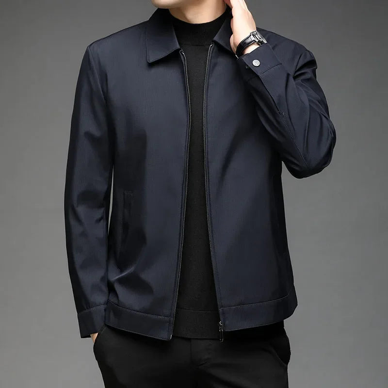 Stand Collar fashion Jacket Coats Men High Quality Fashion Business Spring Autumn Simple Solid Jackets Cloting Casual Jacket