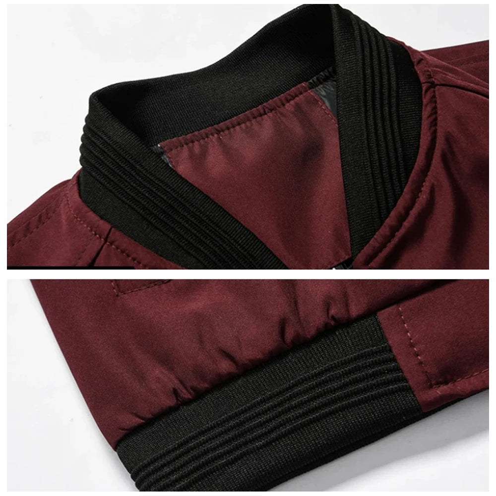 Lightweight Men's Baseball Jacket Spring Thin Bomber Collar Vintage Streetwear Male Coats Casual Summer European Size Retro 2026