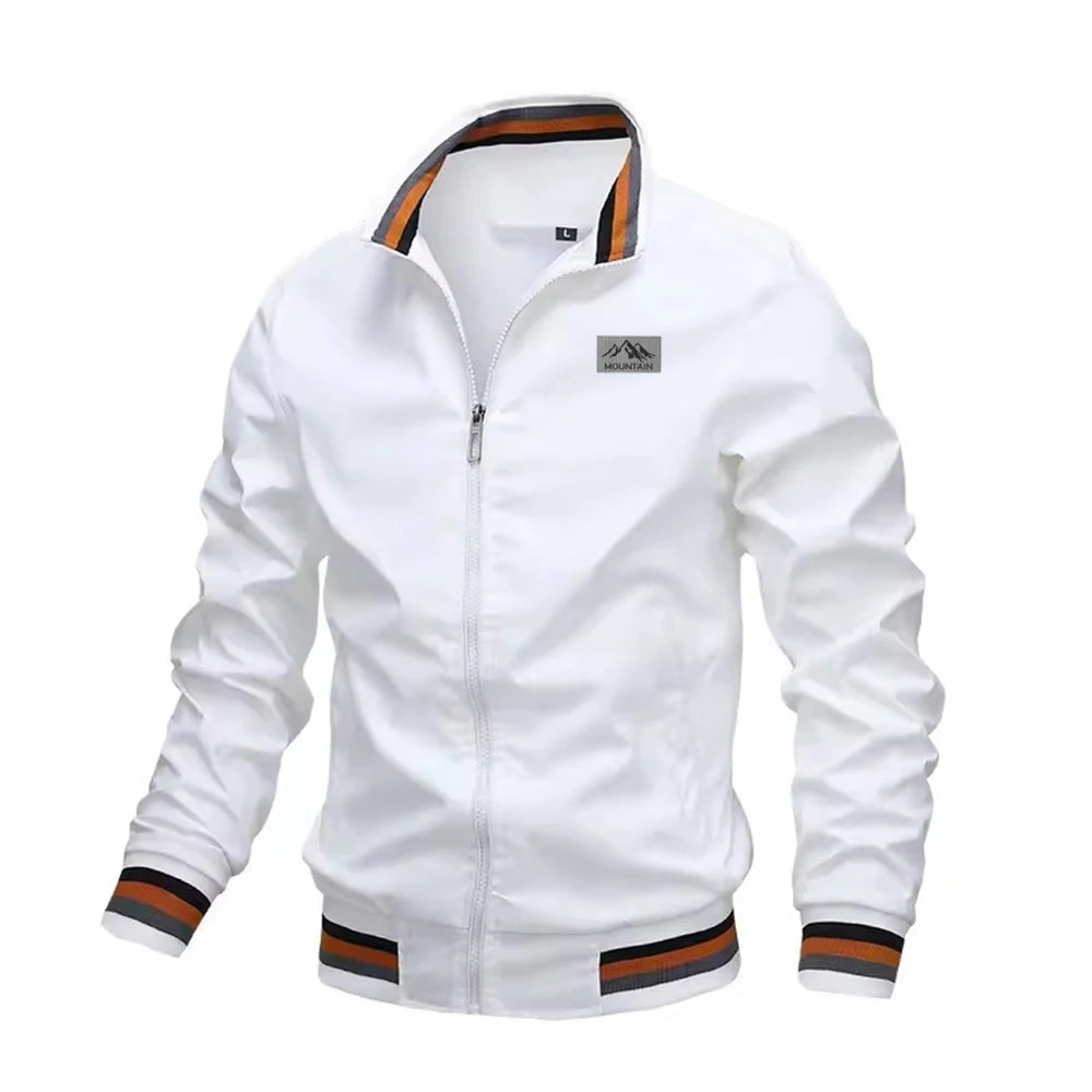 Spring and autumn men's stand-up collar casual jacket for outdoor activities men's windproof cycling, fishing, hiking stretchy c