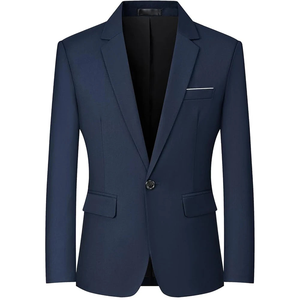 Men Formal Blazers Suit Jackets Stretch Fabric Office Ready Wedding Slim Fit Thin 2025 Men's Casual Sports High Quality