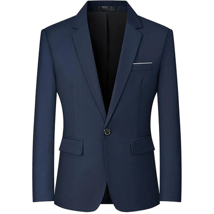Men Formal Blazers Suit Jackets Stretch Fabric Office Ready Wedding Slim Fit Thin 2025 Men's Casual Sports High Quality