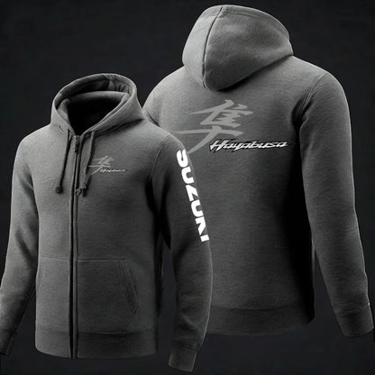 2025 Spring and Autumn Suzuki Hayabusa Logo Super Motorcycle Sweatshirt Jacket Work Commuter Men's Hoodie Zipper Hoodie
