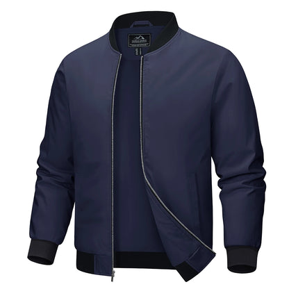 MAGCOMSEN Men‘s Aviator Jacket Casual Bomber Jackets Waterproof Full Zip Lightweight Coats Spring Autumn Windbreaker